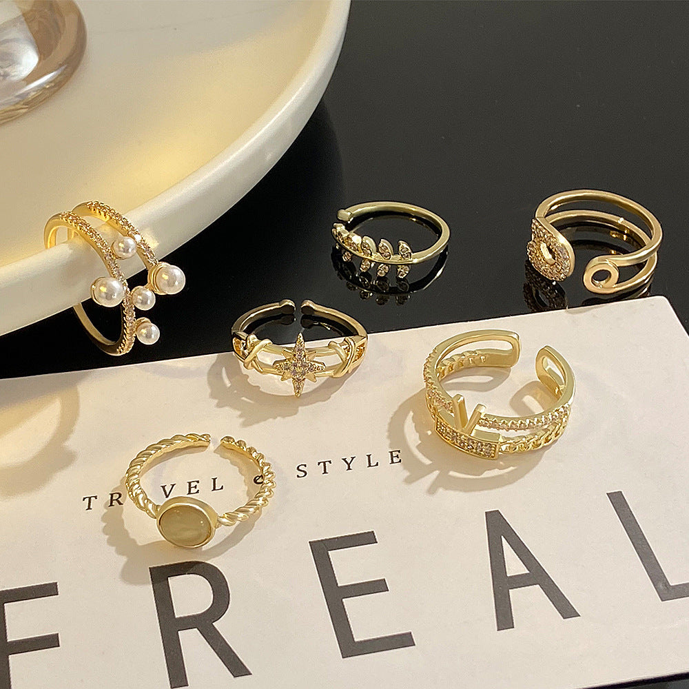 Brass Simple And Irregular Open Female Rings