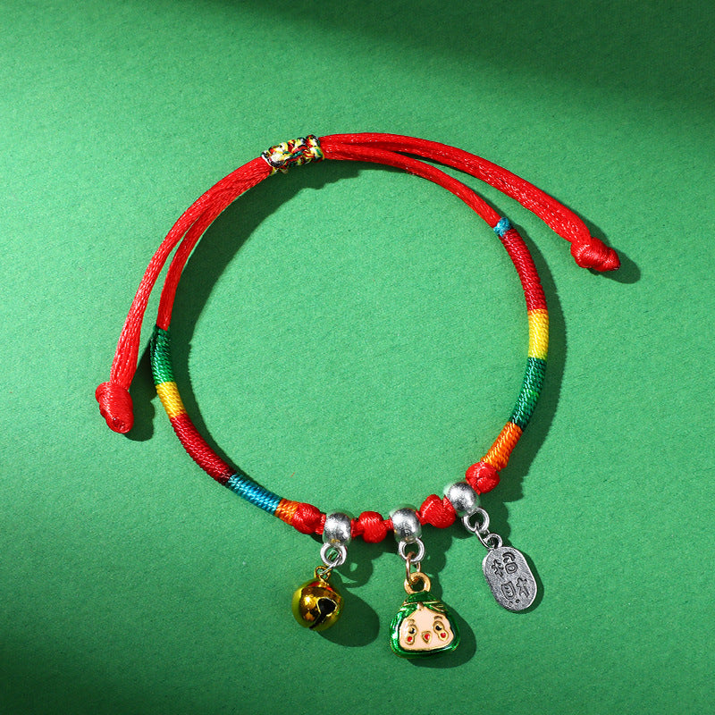 Children's Dragon Boat Festival Colorful Rope Small Tiger Head Lucky Bag Bracelet