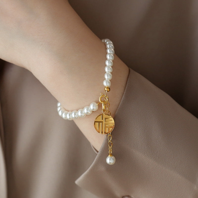 Pearl Tassel Blessing Card Female Summer Bracelets