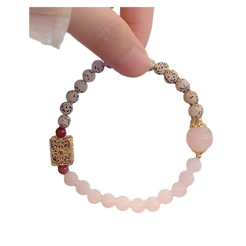 Bénédiction commémorative douce et fraîche Style féerique Bodhi bracelets roses