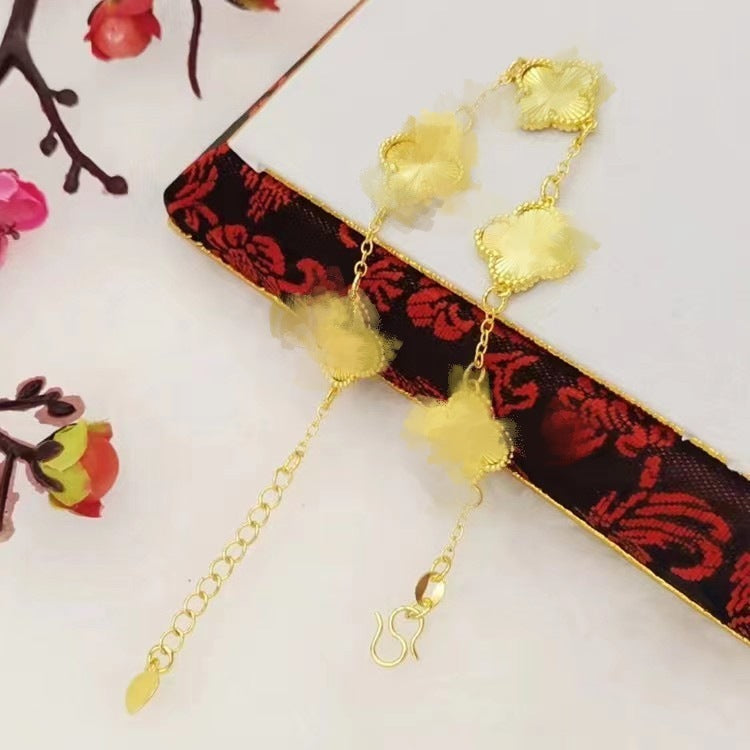 Women's Alluvial Gold Clover Light Luxury High-grade Hand Bracelet