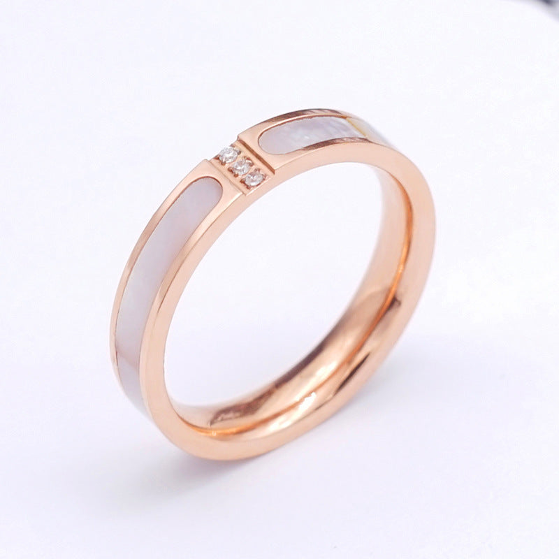 Women's Rhinestone Design Affordable Luxury Fashion High-grade Titanium Steel Rings