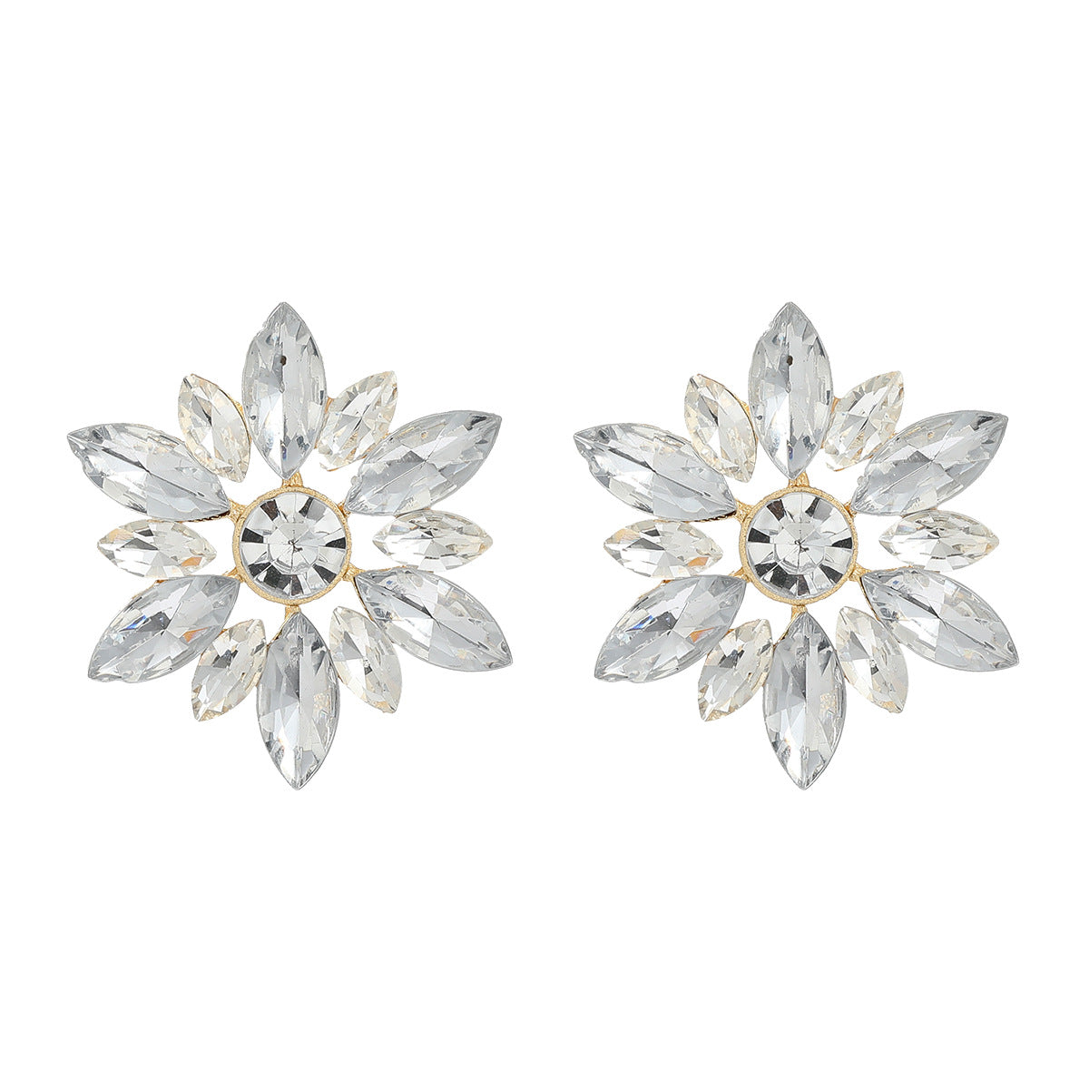 Flower Female Fashion Elegant Full Diamond Earrings