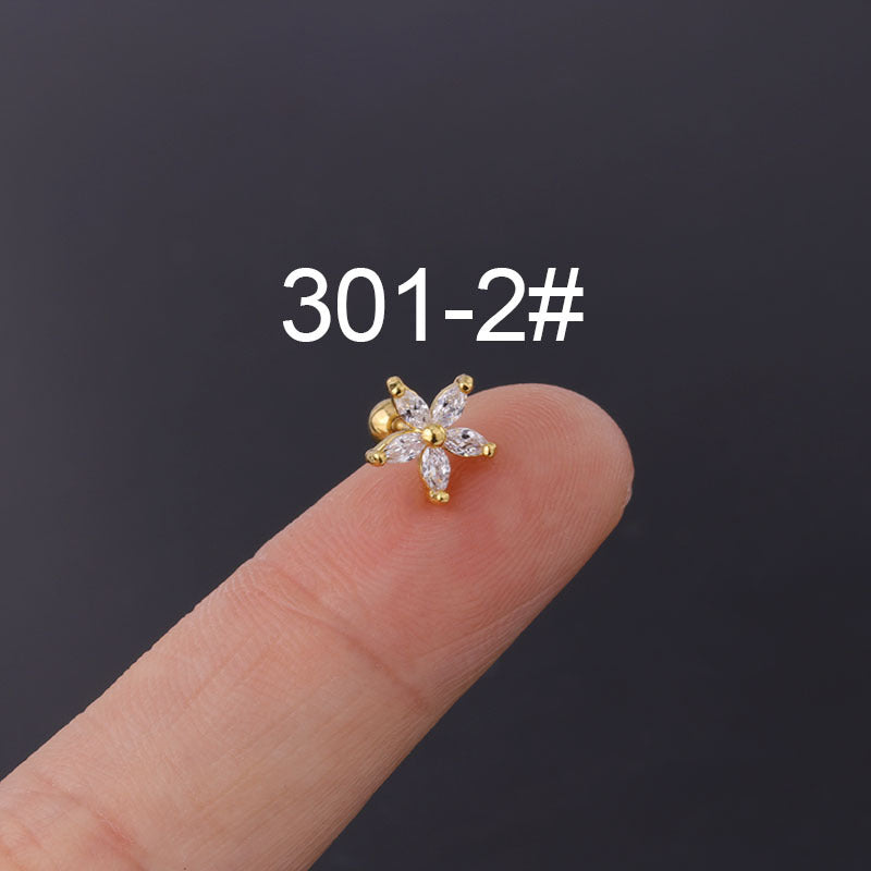 Daisy Flower Ear Bone Stainless Steel Earrings