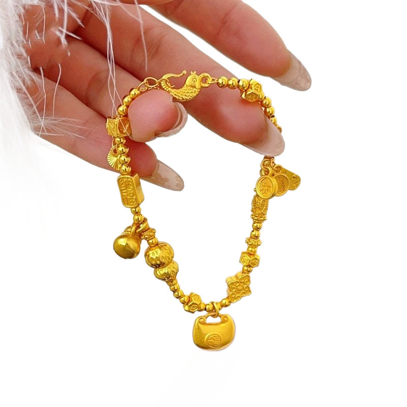 Style Alluvial Gold Gourd Fat Fu Wrapped Bracelets