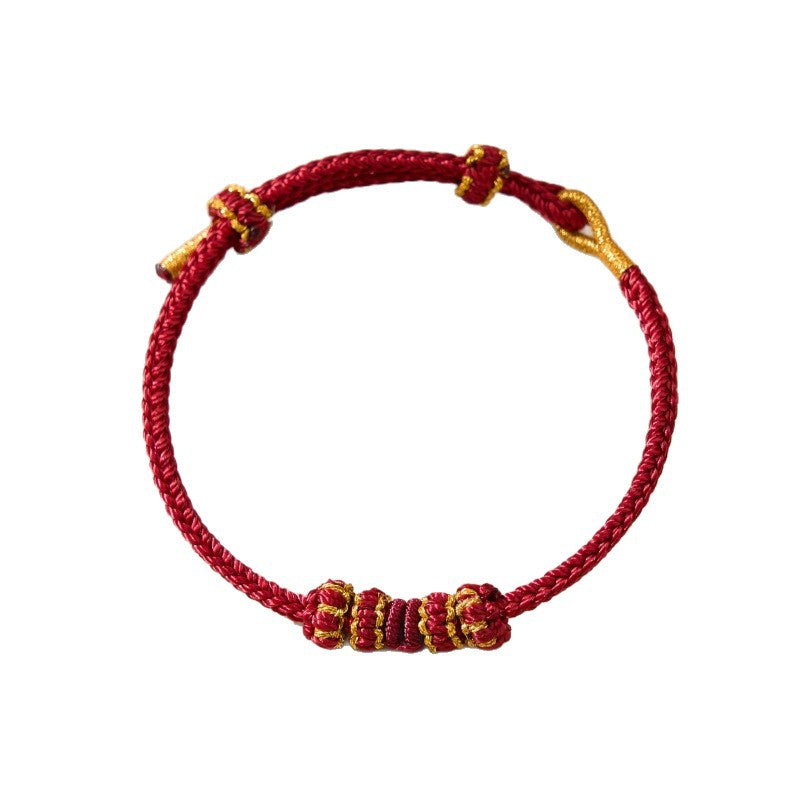 Life Red Rope Beaded Hand Woven Braid Bracelets
