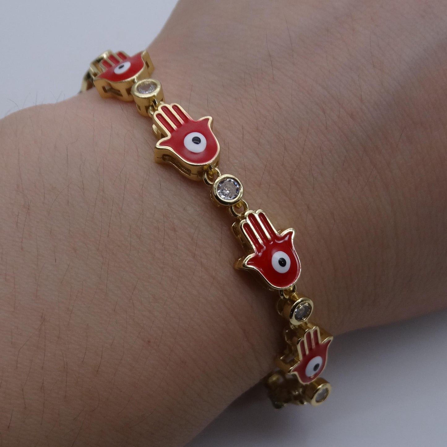 Bracelets de hanche réglables en Zircon pour hommes, paume, œil du diable