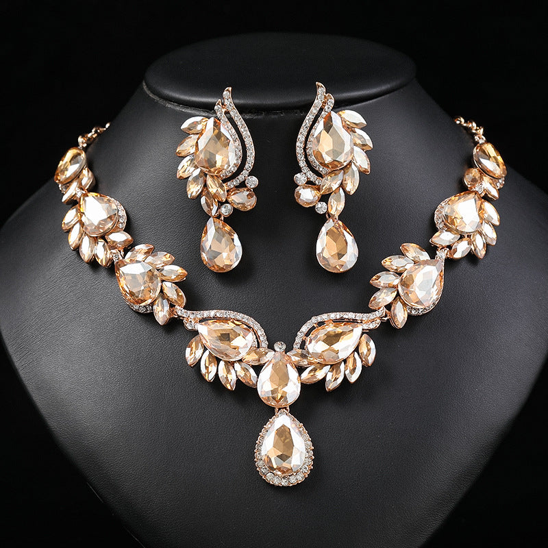 Women's Multicolor Gemstone Suit Fashion Bridal Banquet Necklaces