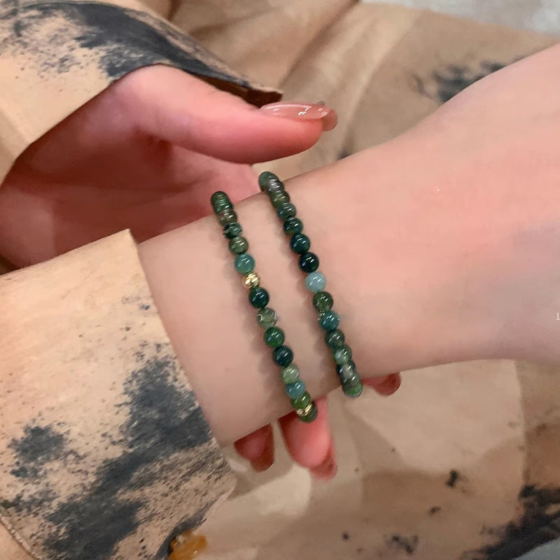 Bracelets de luxe légers en agate tissés à la main avec cordon de serrage pour femmes