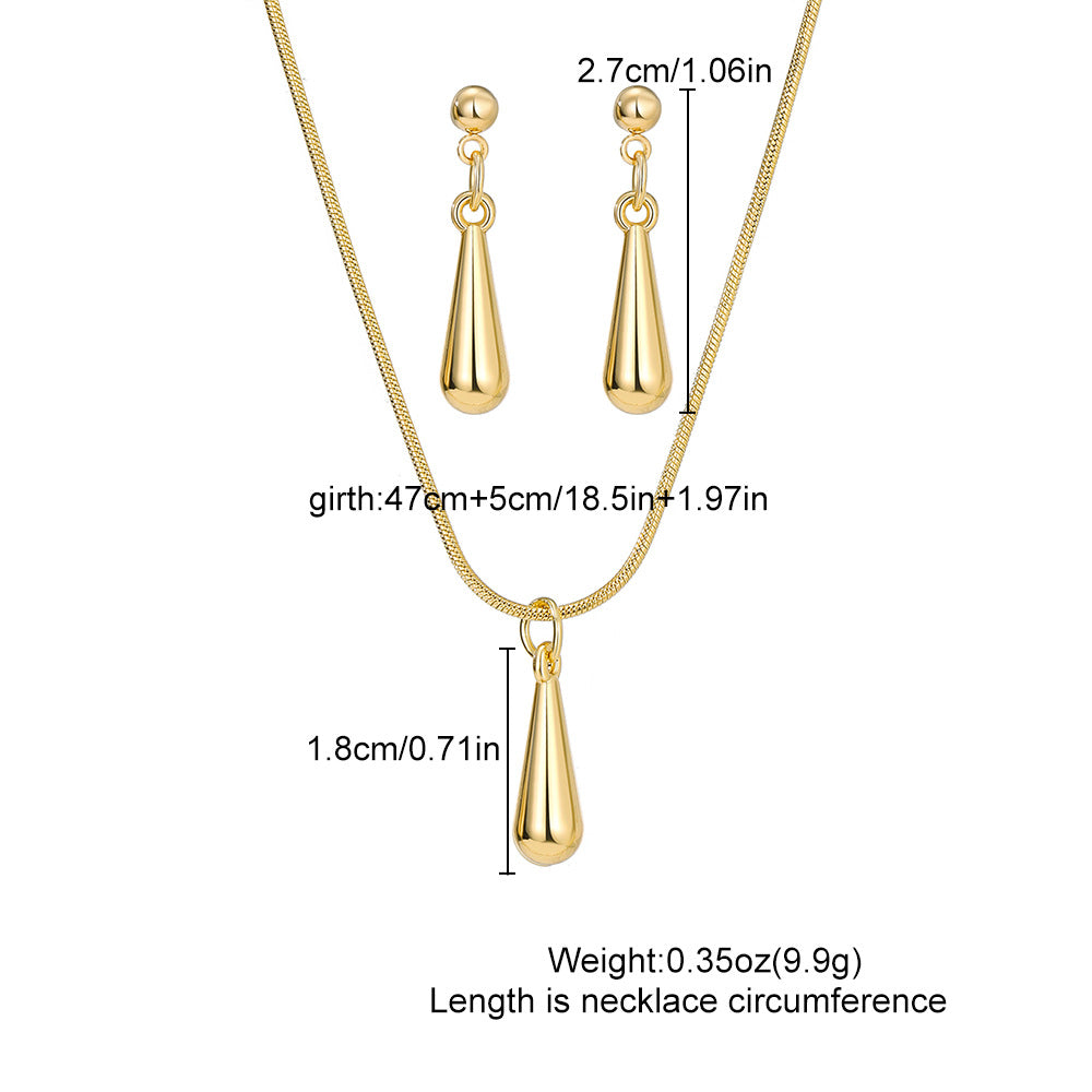 Simple Stylish Water Drop Female Graceful Girlfriends Clavicle Jewelry Set