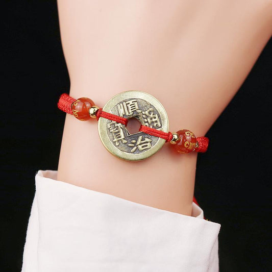 Rope Braid Six Words Mantra Agate Beads Dynasty Bracelets