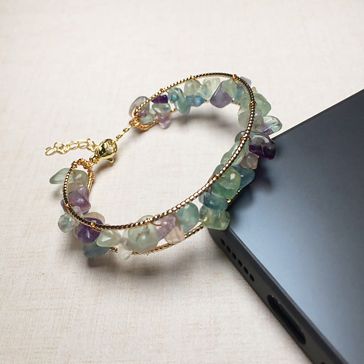 Crystal Gravel Garnet Strawberry Olivine Fluorite Other Bracelets