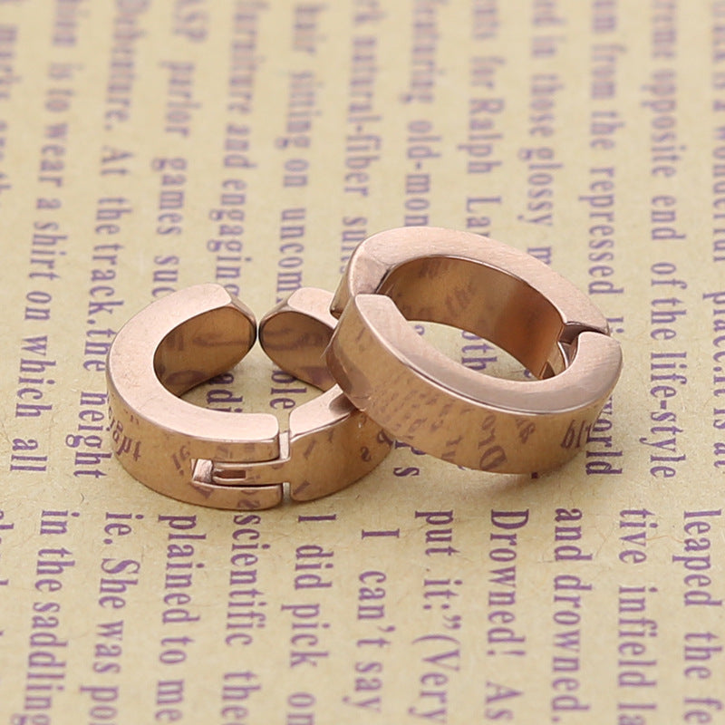 Men's Hip Hop Punk Titanium Steel No Piercing Earrings