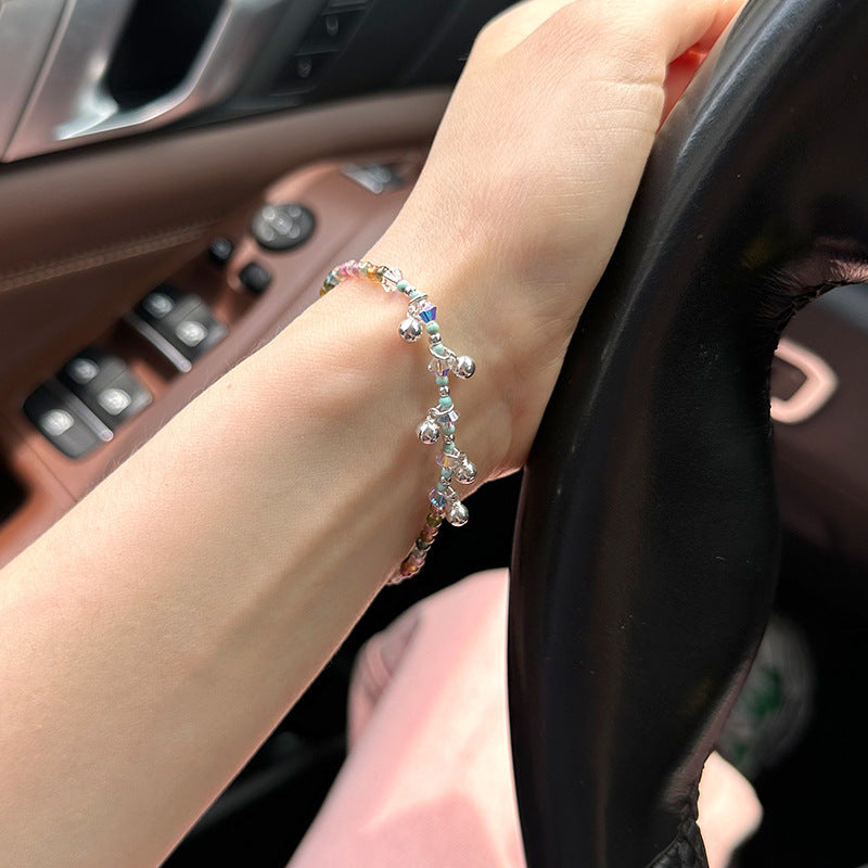 Color Tourmaline Crystal Bell Female Minimalist Bracelets