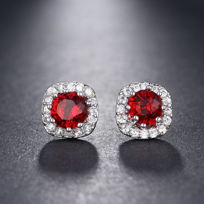 Women's Live Broadcast Fashionable Simple Cute Square Stud Earrings