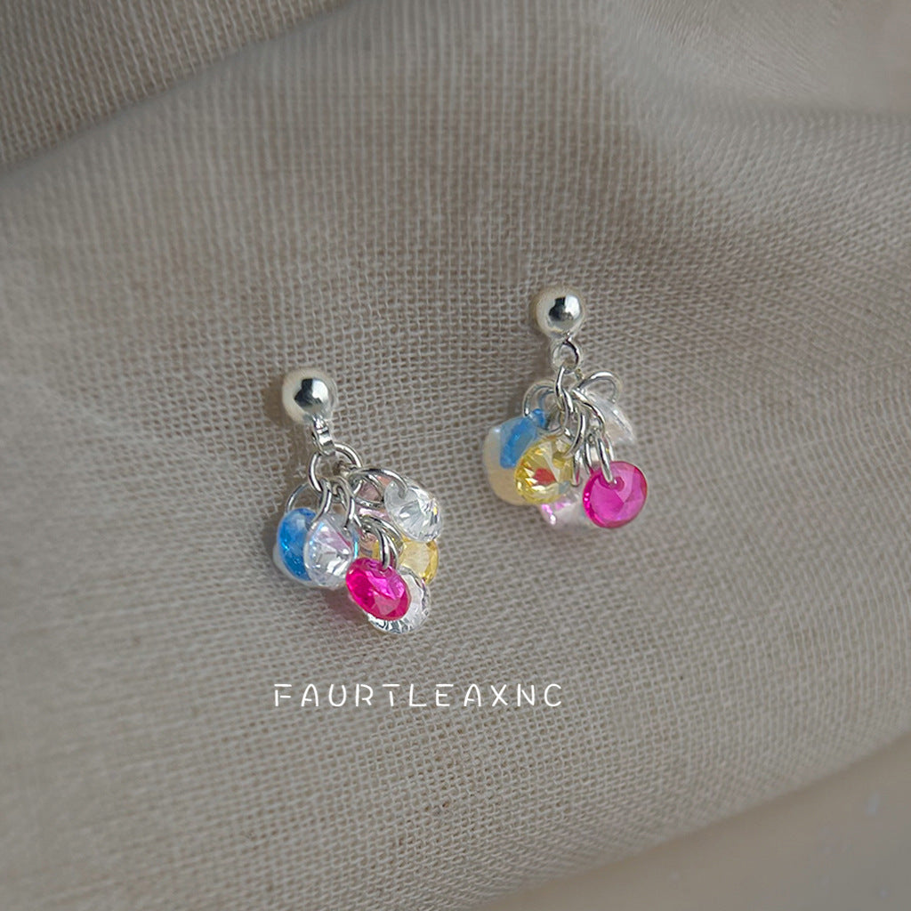Sweet Colorful Zircon Fimbrilla Handmade Design Personality Rings