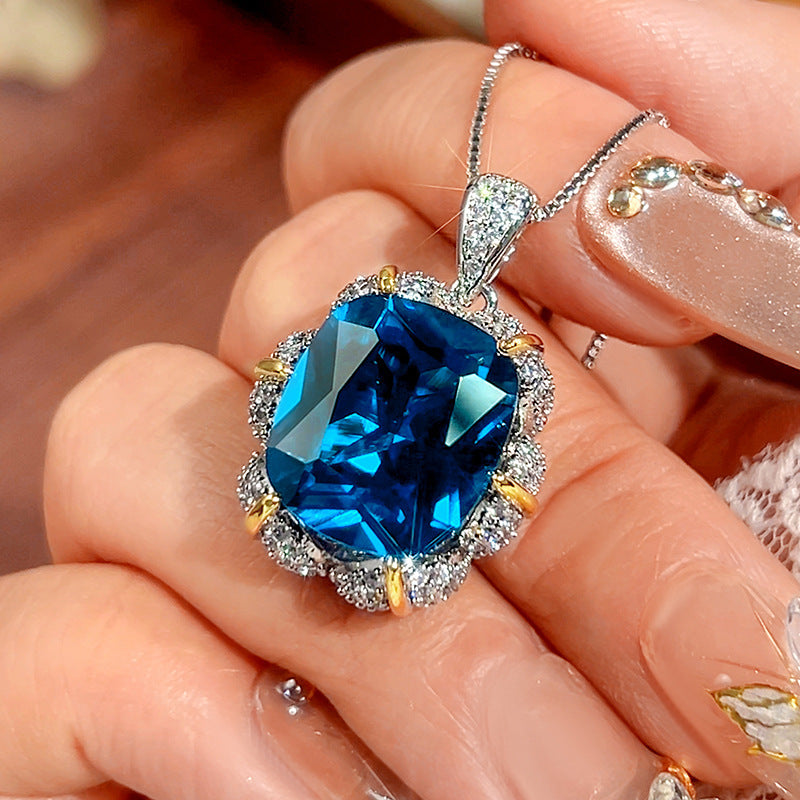 Women's Of Blue Cube Sugar High Sense Jewelry Set