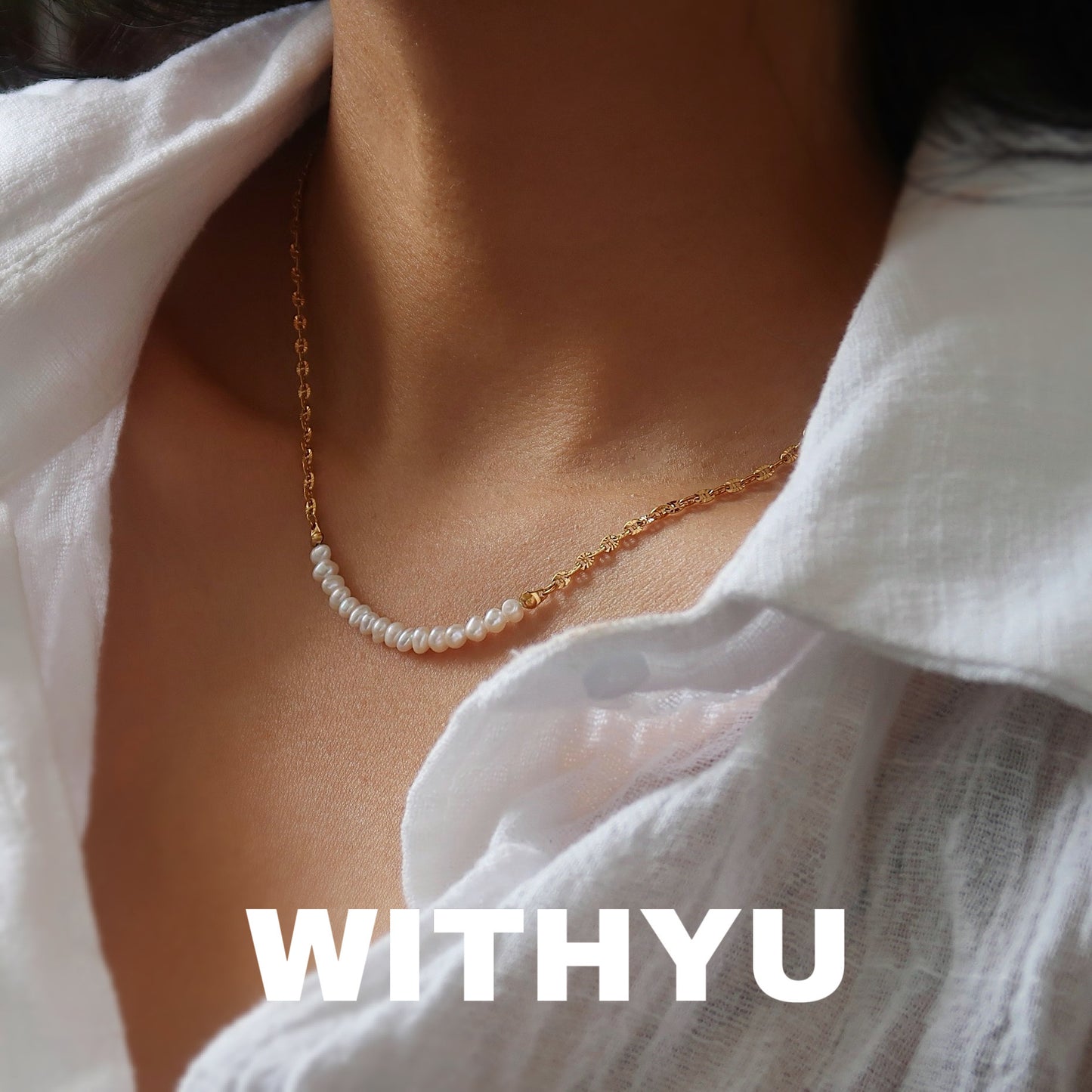 Freshwater Pearl Smiling Face Clavicle Chain Shiny Pig Nose Simple Necklaces
