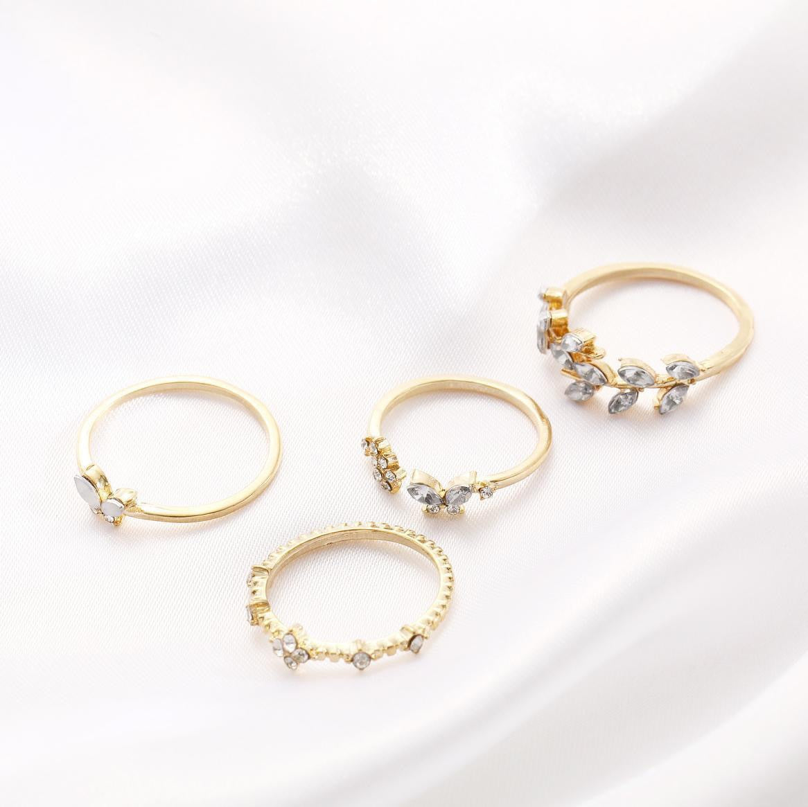 Hand Fashion Simple Butterfly Diamond Studded Hollow Female Niche Ring