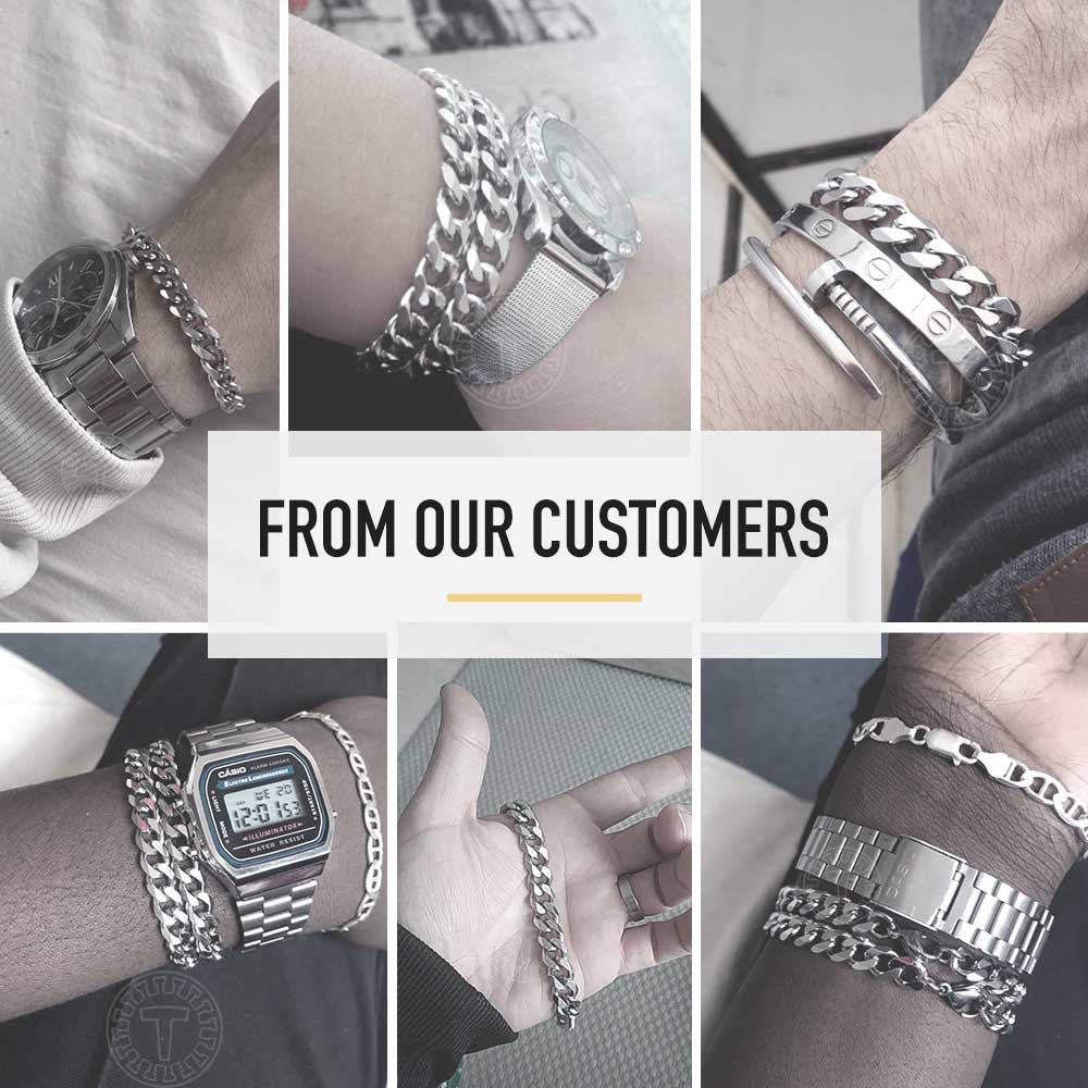 Women's & Men's Steel Hip Hop Simple Titanium Flat Bracelets