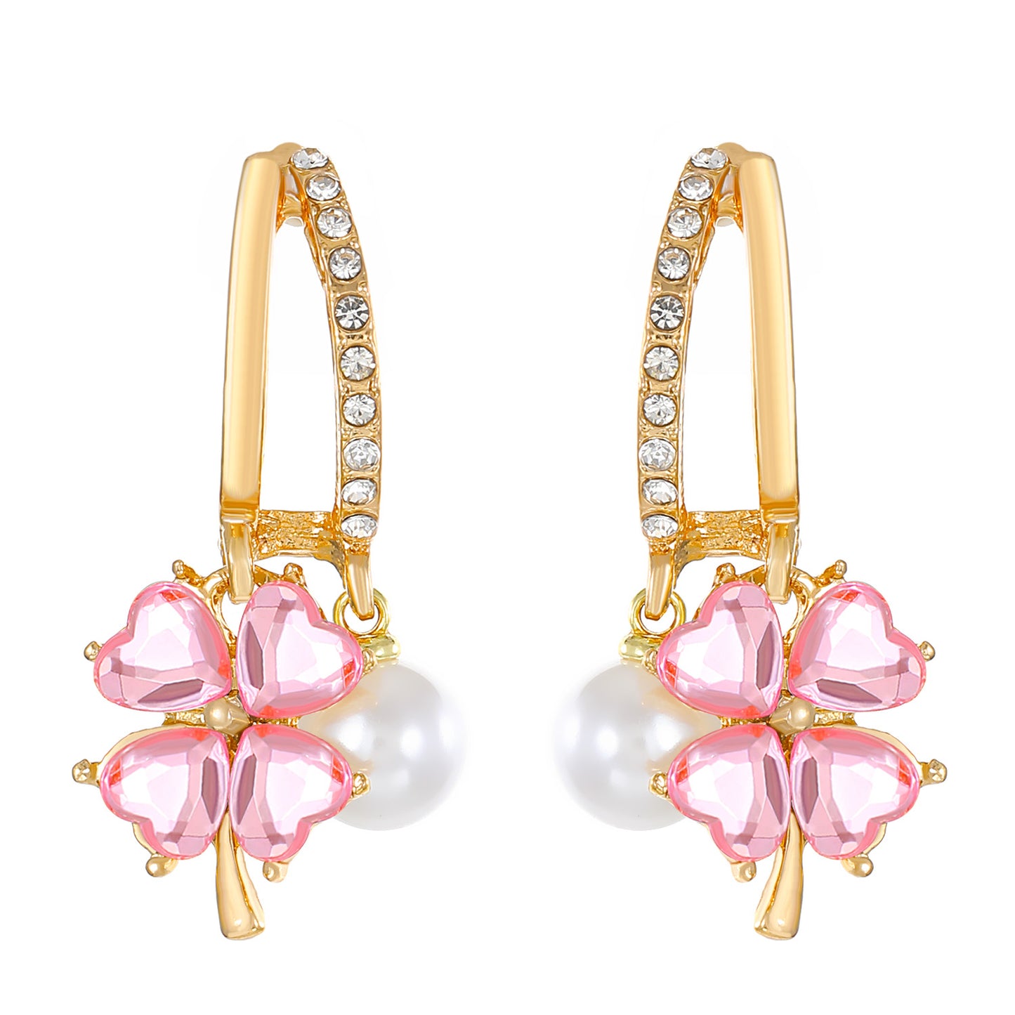 Boucles d'oreilles femme fleur perle pour entrée française Lux Sweet