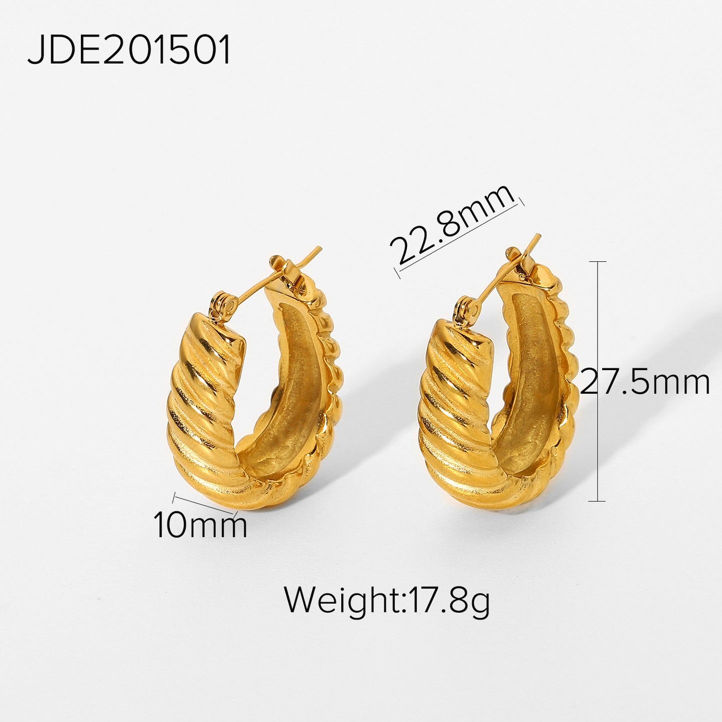 Women's Claw Bag Gold Plated Stainless Steel Ring-shaped Earrings