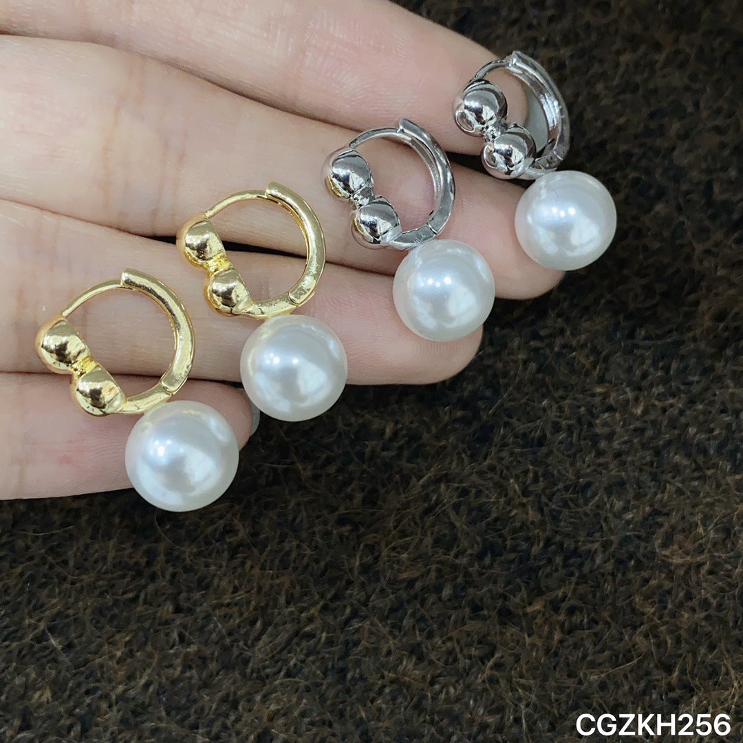 Women's Luxury Fashion Elegant Pearl Niche High-grade Zircon For Clasp Stud Earrings