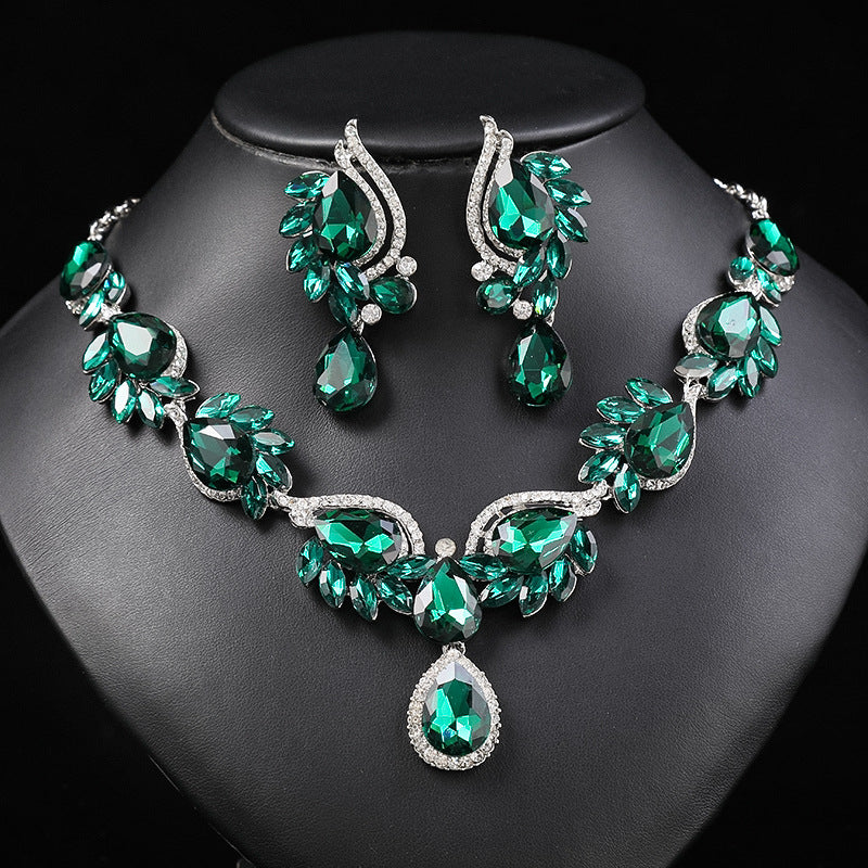 Women's Multicolor Gemstone Suit Fashion Bridal Banquet Necklaces