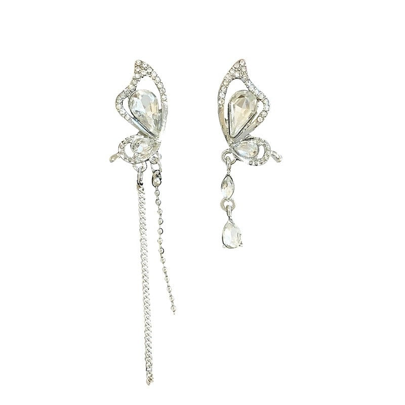 Butterfly Tassel Light Luxury Niche Design Stud Earrings