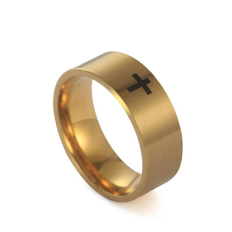 Stainless Steel Design Wind Cross Simple Rings