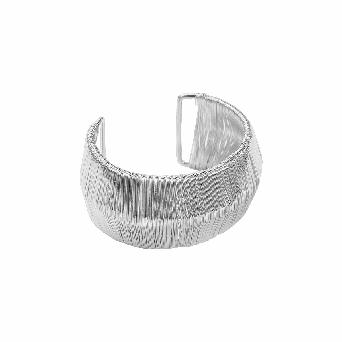 Metal Brushed Personality Geometry Hollow Width Bracelet