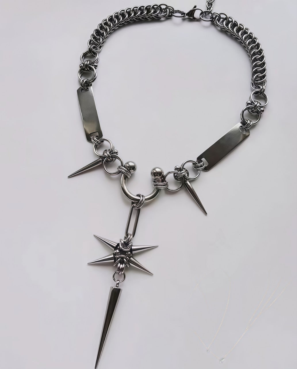Chain Spiked Tassel Long Male Female Personality Necklace