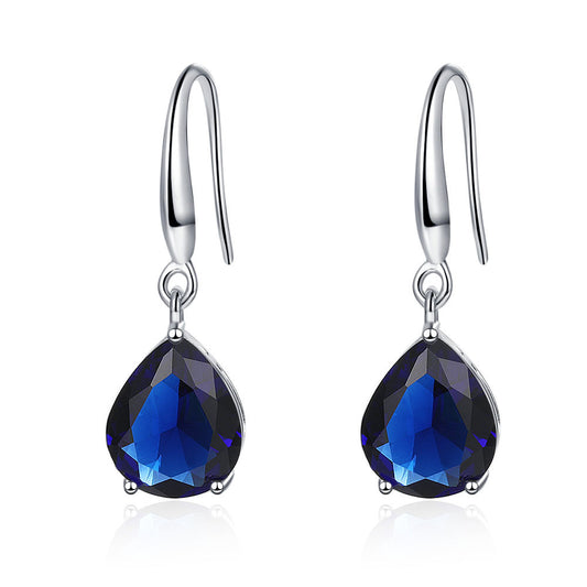 Women's Fresh Zircon Water Drop Simple Graceful Earrings