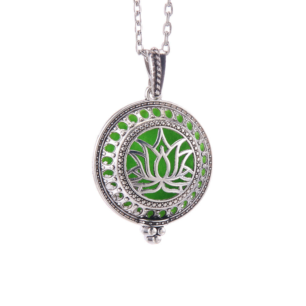 Hollow Lucky Tree Round Alloy Medal Charm Necklace