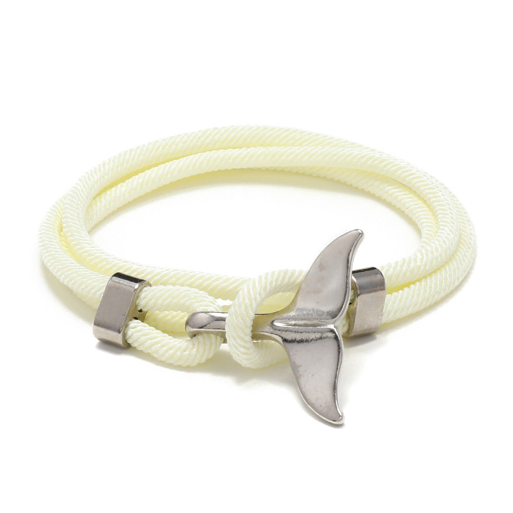 Women's & Men's & Ocean Series Boat Anchor Style Whale Tail Braided Rope Bracelets