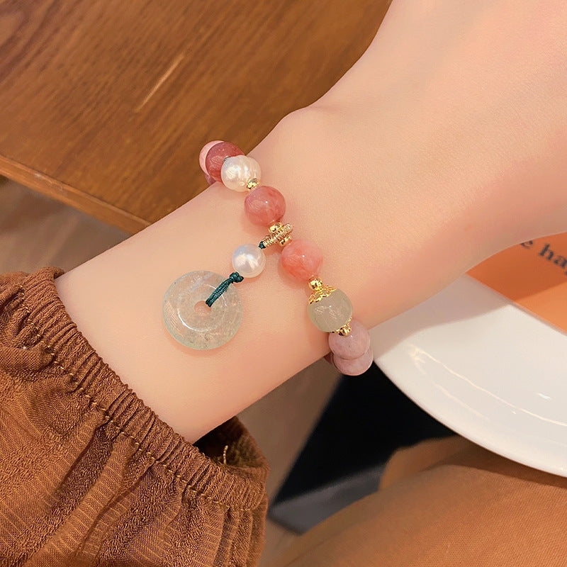 Fresh Pastoral Style Sunstone Design Peace Buckle Bracelets