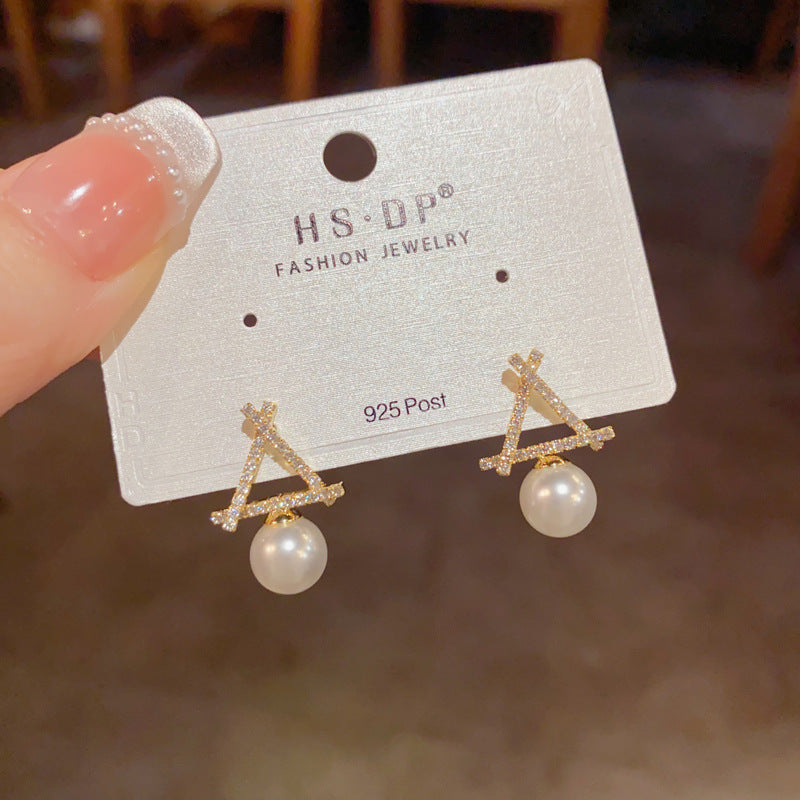 Women's Design Zircon Geometric Pearl For Exquisite Affordable Earrings