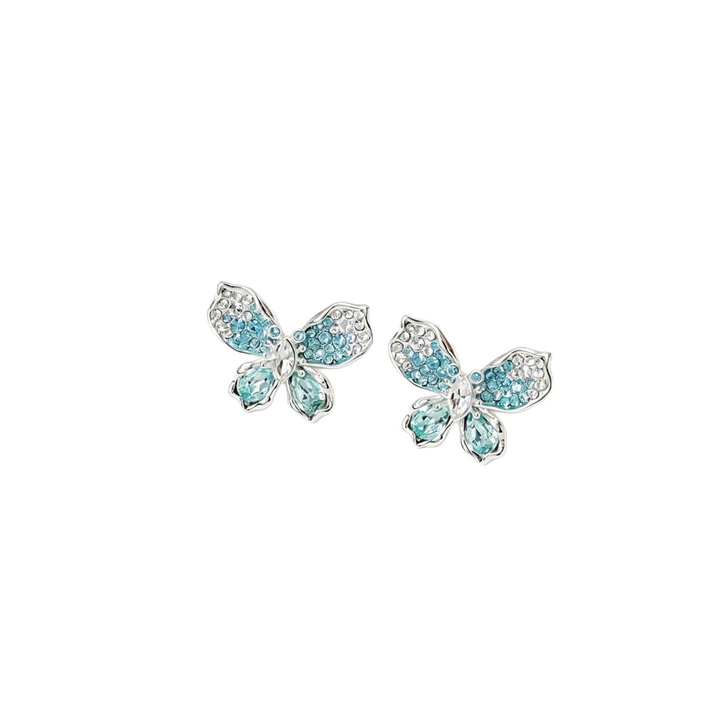 Women's Sparkling Full Rhinestone Zircon Butterfly Bow Light Luxury High Fashion Jewelry Set
