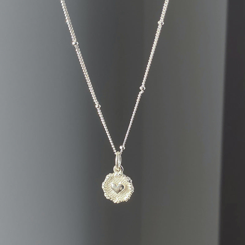 Women's Heart Double-sided Temperament Korean Style Light Luxury Minority Commute Clavicle Necklace