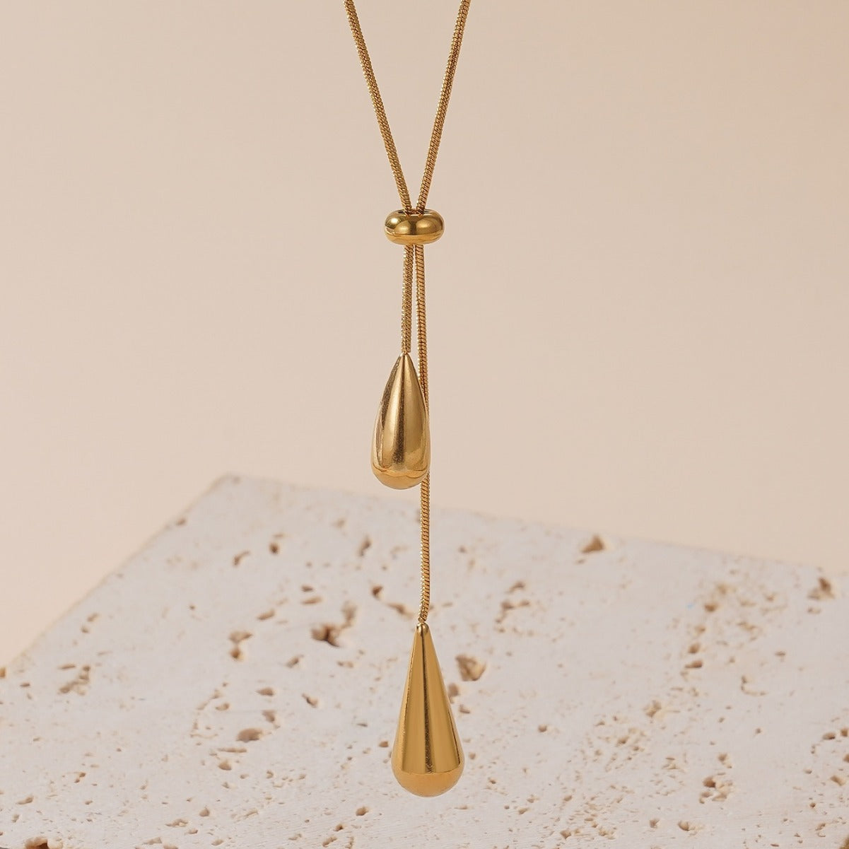 Luxury Water Drop Tassel Fashionable High-grade Titanium Jewelry Set