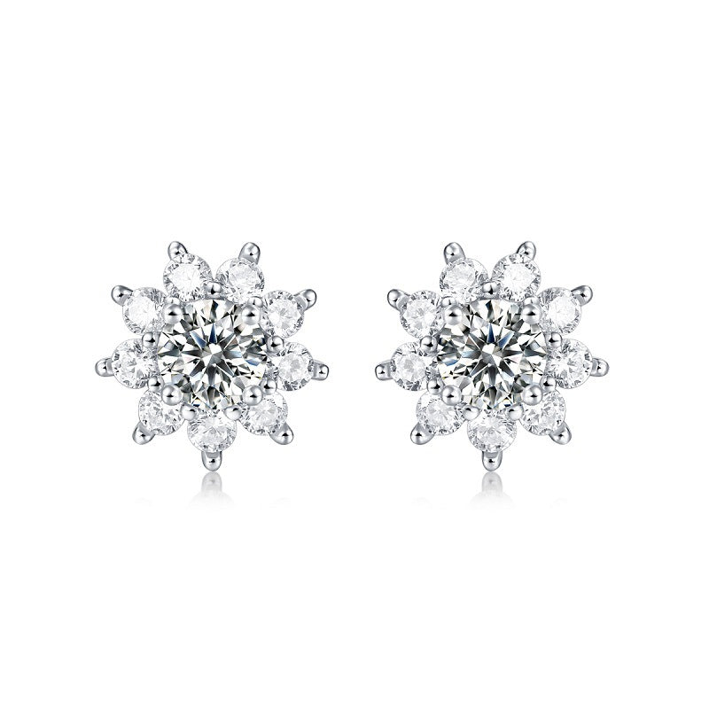 Moissanite Early Snow Fashion Trendy Sun Earrings