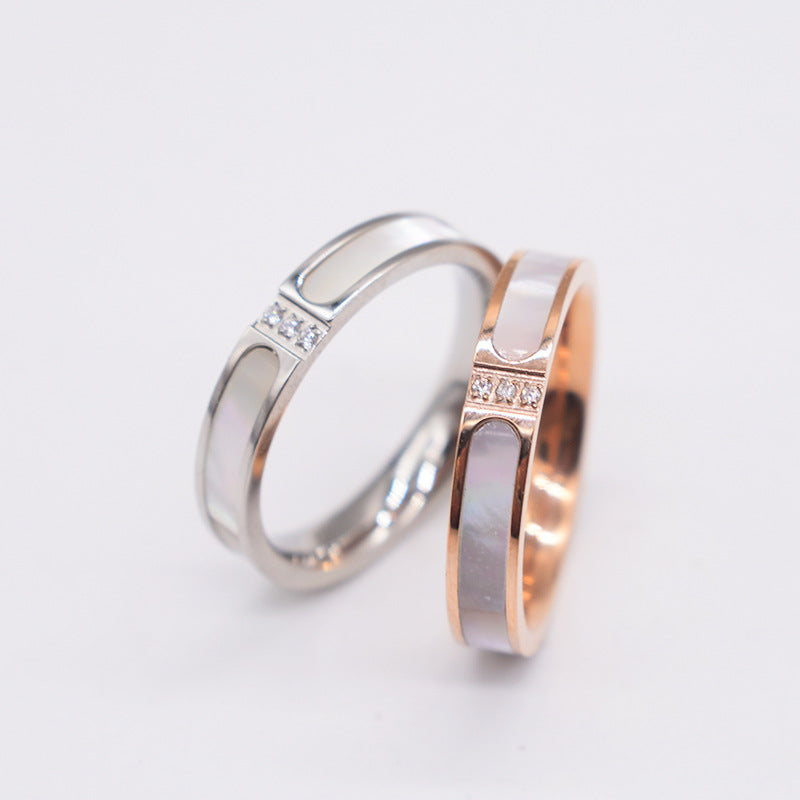 Women's Rhinestone Design Affordable Luxury Fashion High-grade Titanium Steel Rings