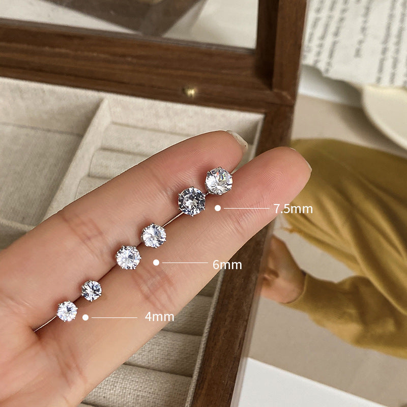 Women's Zircon Flash Classic Simple Fashion Ear Stud Earrings
