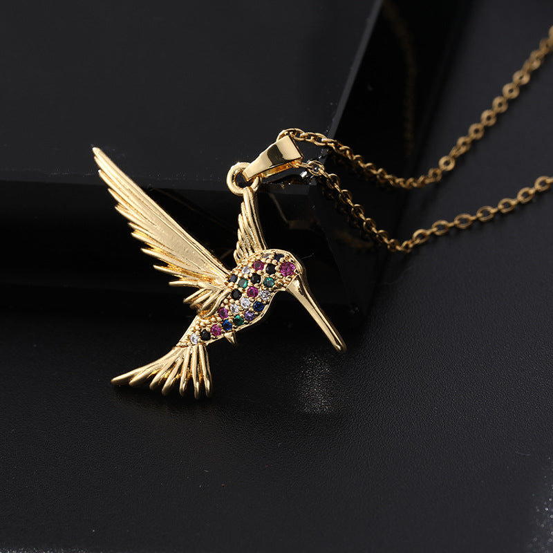 Innovative Personalized Bird Pendant Micro Inlaid Necklaces