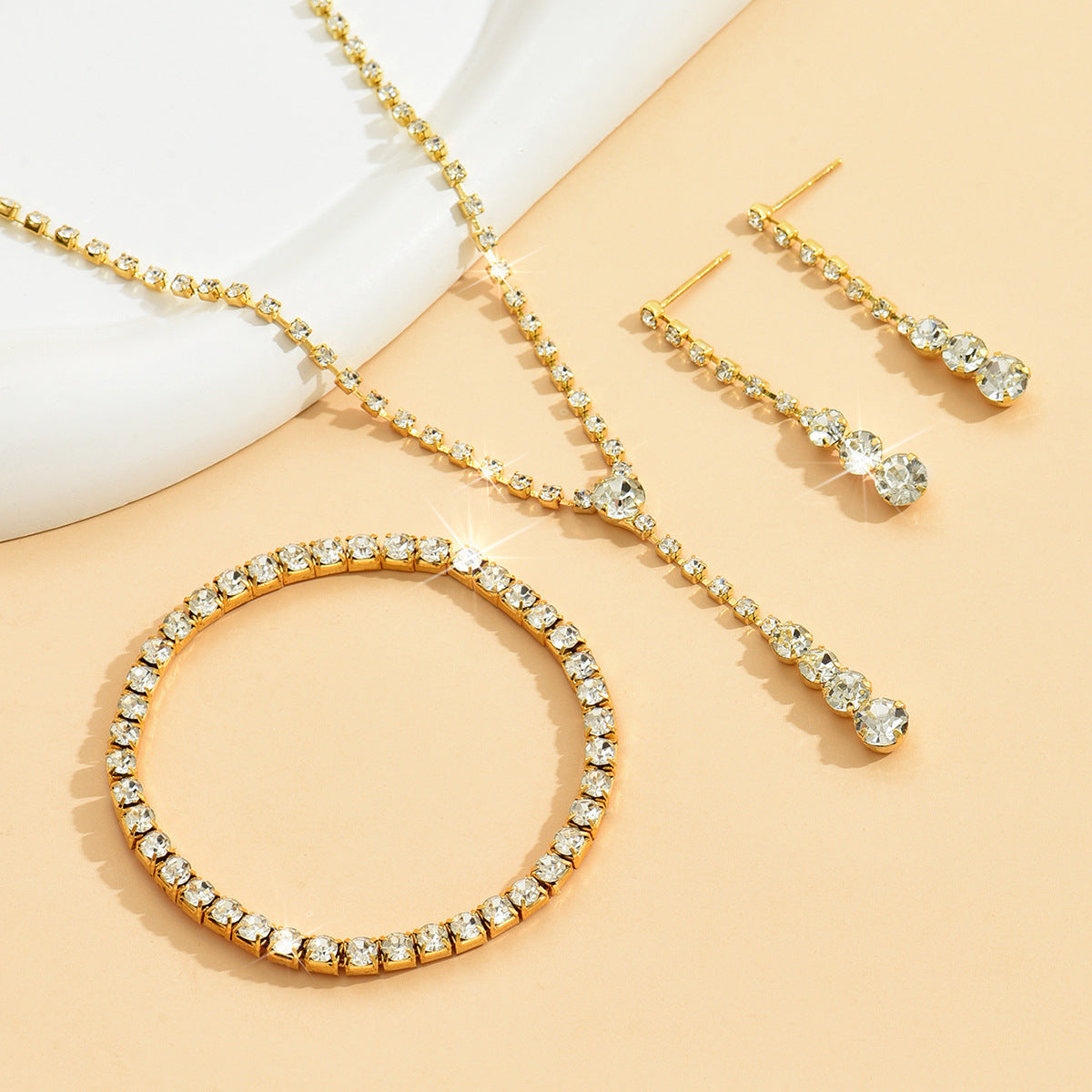Simple Popular Ear He Originally Single Row Jewelry Set