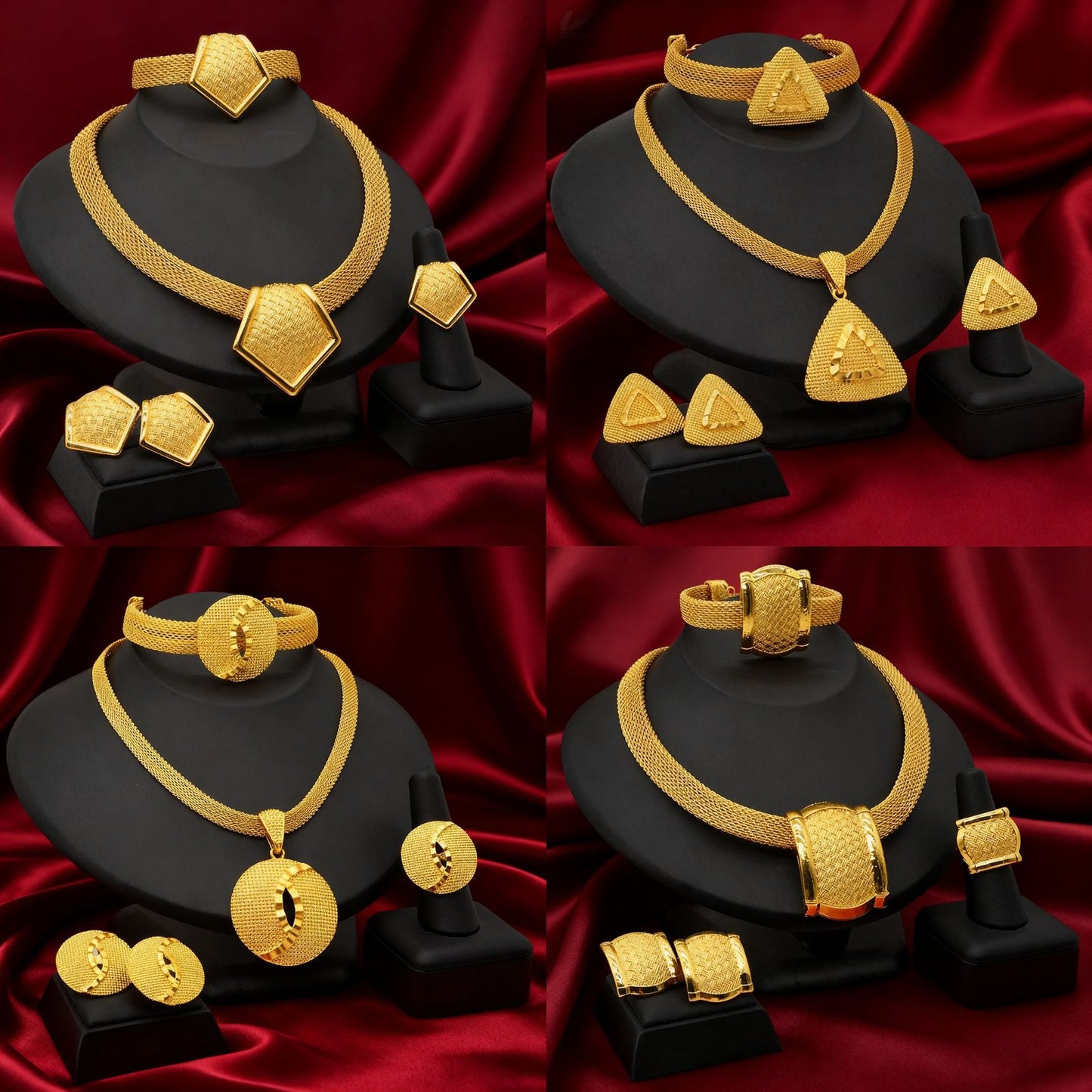 Glamorous Graceful Indian Gold-plated African Bride Jewelry Set