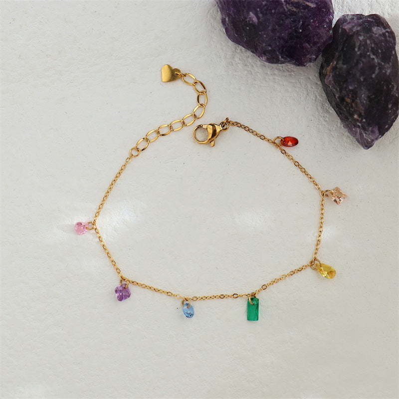 Sweet Summer Fantasy Rainbow Zircon Fashion Unique Bracelets