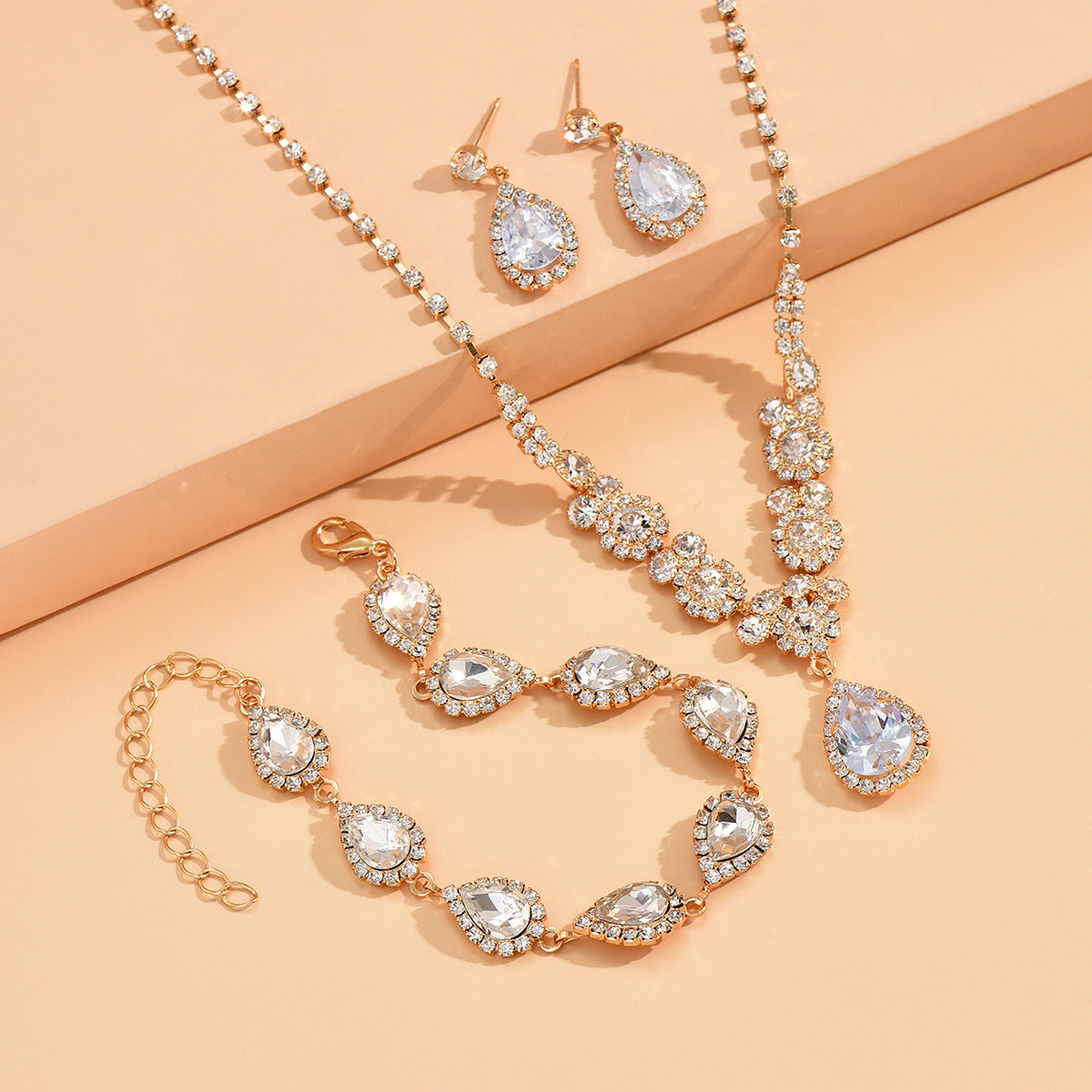 Brilliant Rhinestones Zircon Angels Cry Water Rings