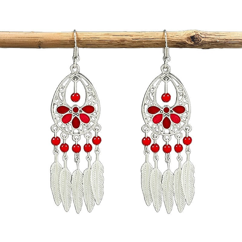 Bohemian Tassel Water Drop Summer Vacation Style Dopamine Earrings