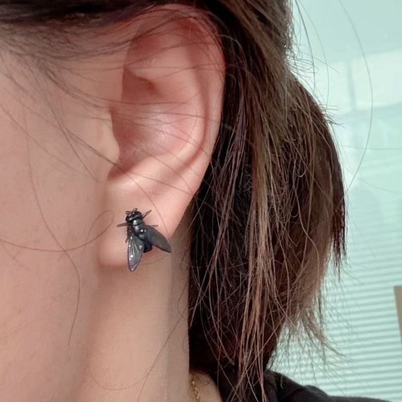 Women's Artificial Fly Abstract Funny Design Insect Stud Earrings